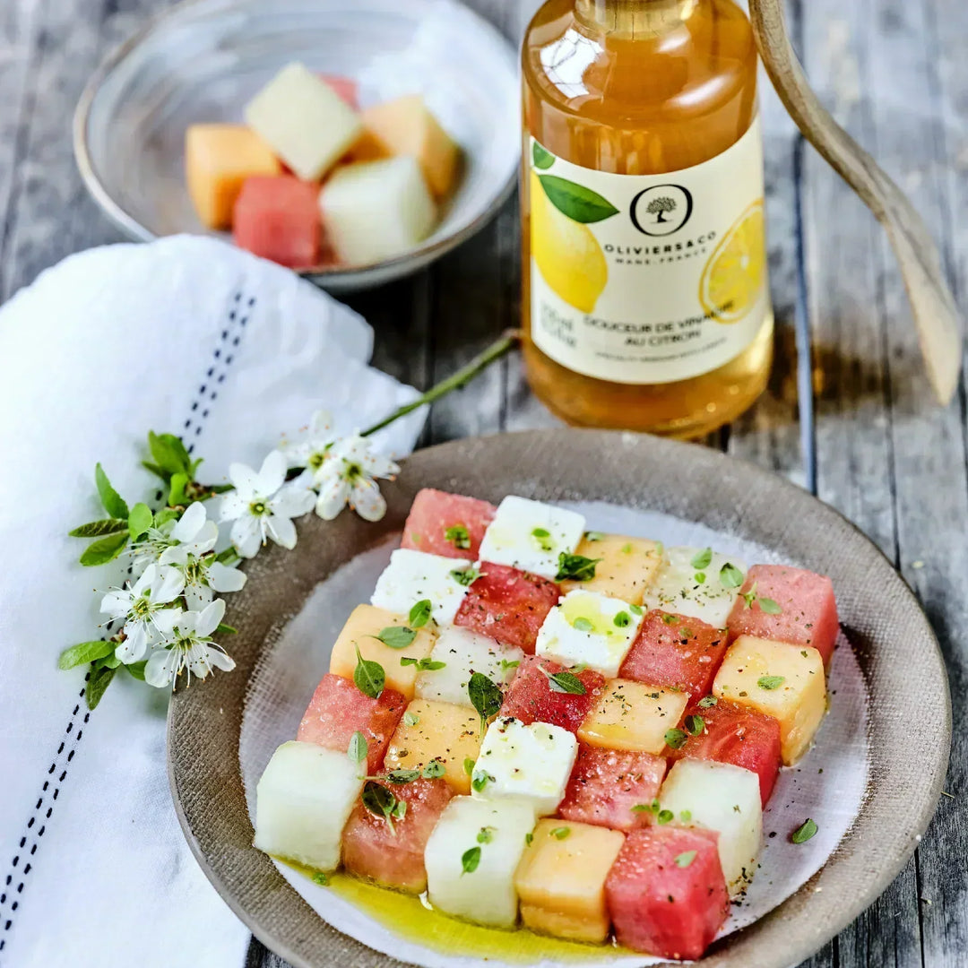 Recept | Šachovnice z melounu, melounu, okurky a sýru feta | Oliviers & Co