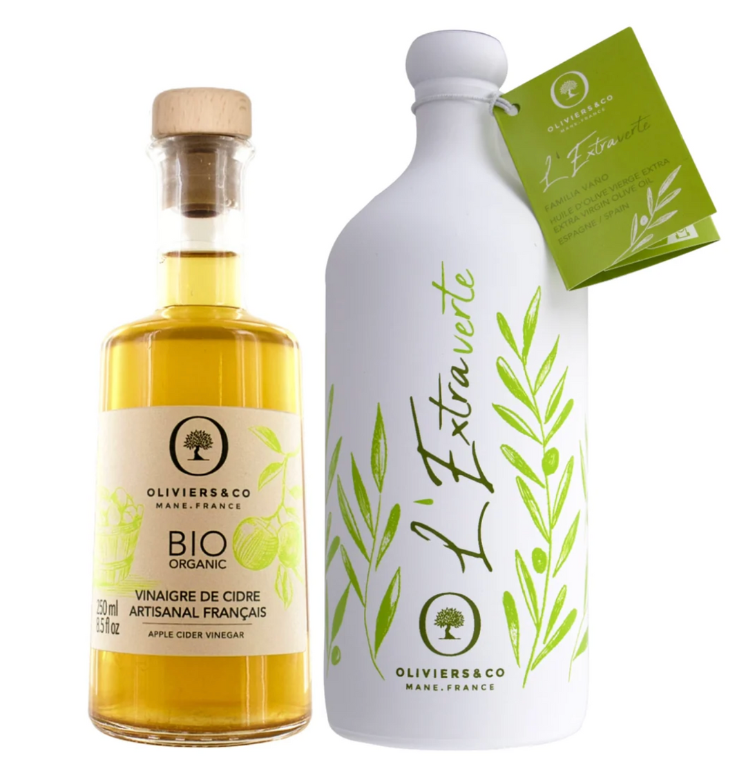 Produkt | Sada extra panensky olivovy olej L'extra Verte a jablecny ocet od Francie BIO | Oliviers&Co