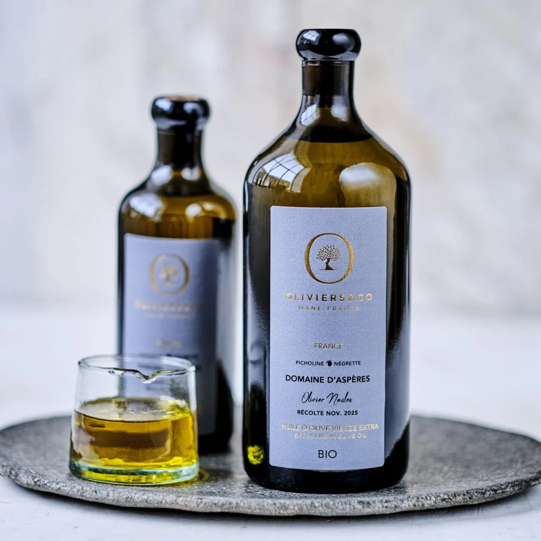 Produkt | Organický extra panenský olivový olej Domaine D'Aspères – AOP NIMES, Francie | Oliviers&Co