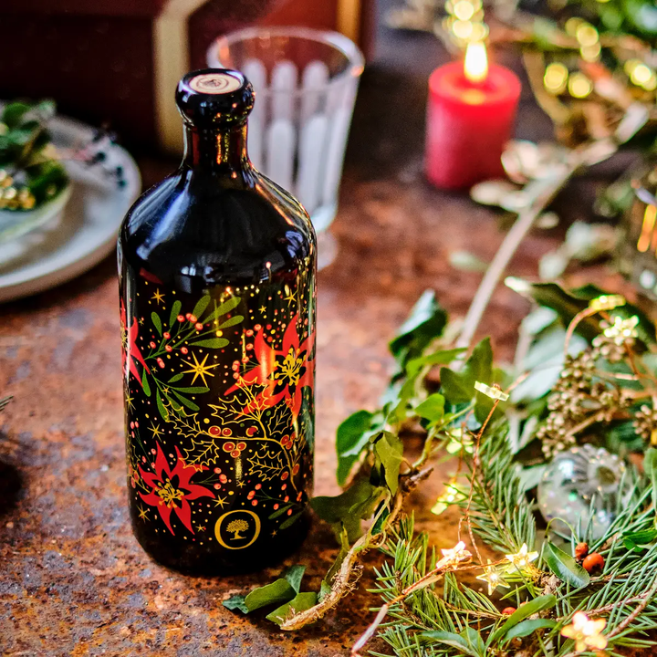 Dárková láhev vánočního olivového oleje Oliviers & Co – italský prémiový olej jako dárek