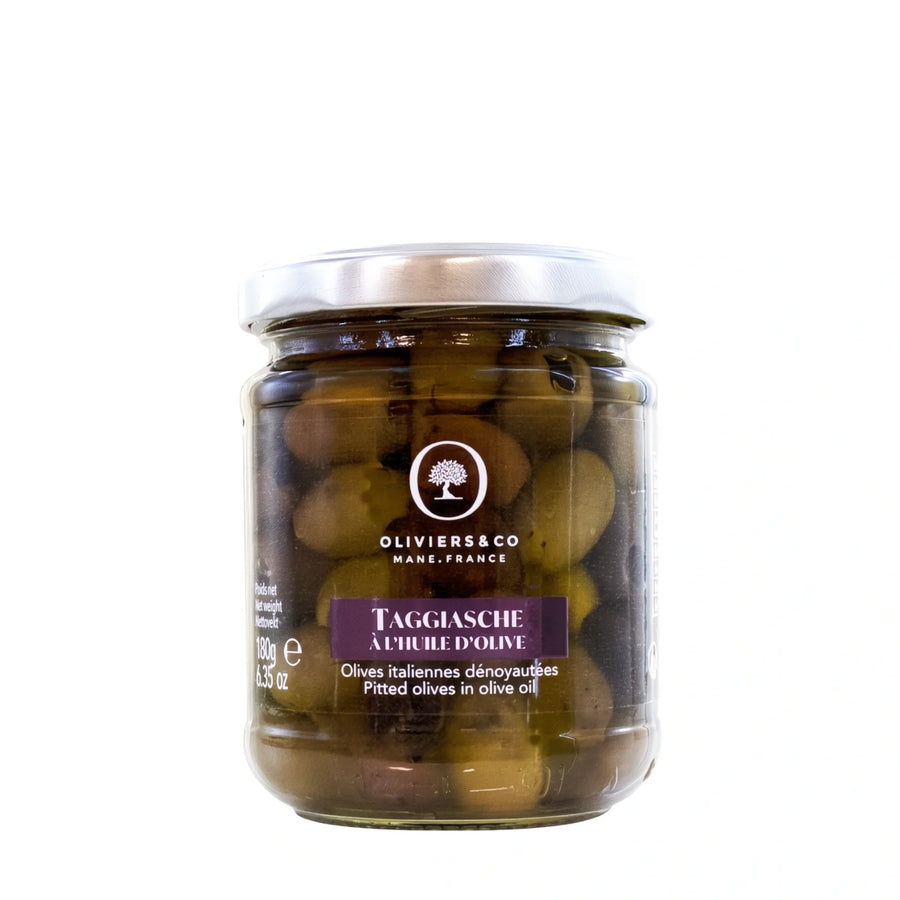 produkt | Olivy odrůdy Taggiasca bez pecek v olivovém oleji extra panenském | Oliviers&Co 
