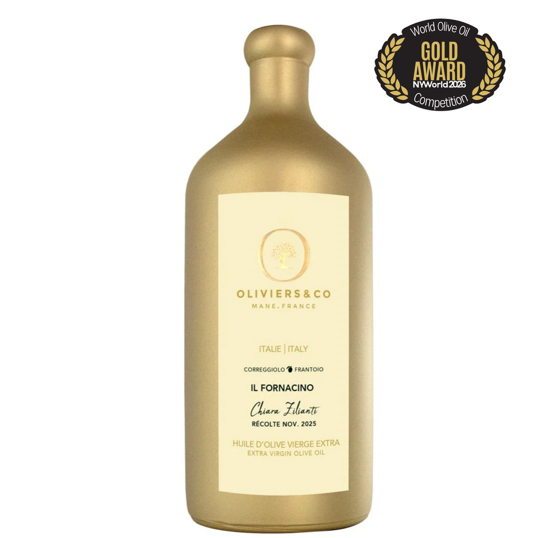 Produkt | Luxusní zlaté lahve extra panenského olivového oleje Oliviers & Co oceněného Gold Award NY World 2026, Grand Cru | Oliviers&Co
