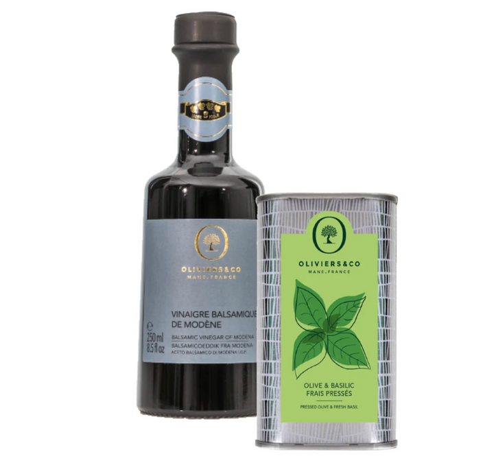 Produkt | Malá Sada bazalkový olivový olej a balsamco od modena | Oliviers&Co