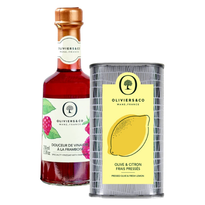 Produkt | Velka sada citronový olivový olej a malinový ocet | Oliviers&Co